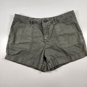 C&C California Olive Green‎ Utility Shorts Rolled Hem Casual Sz 10